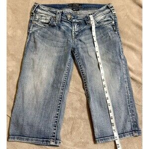 Silver Jeans Size 29 Womens Blue Denim 5-Pocket Design Tuesday Bermuda Capri